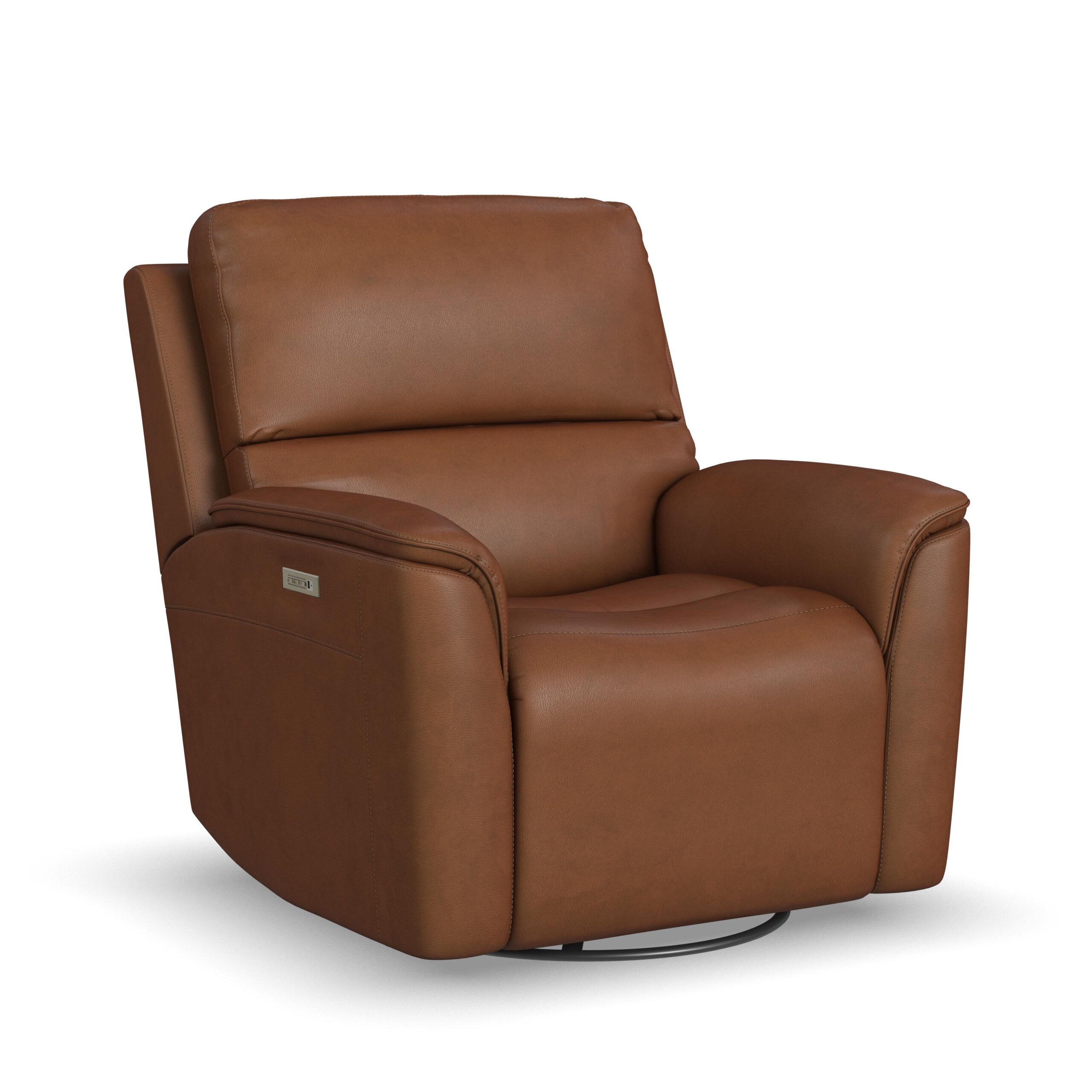 1941-53PH_946-72_LM9576 Hudson Power Leather Swivel Recliner Caramel - Image 1