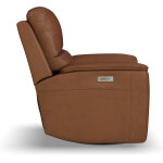 Hudson Power Leather Swivel Recliner Caramel - Image 3