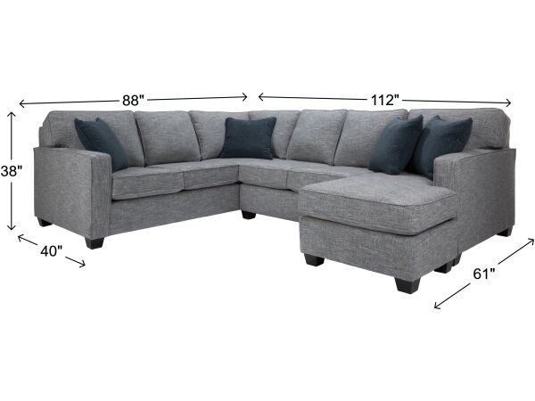 Baltic Grey Sectional with Pillows - Image 3