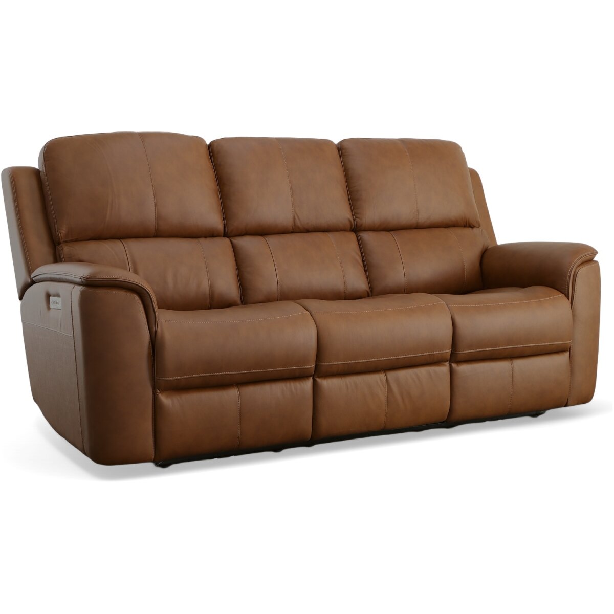Hudson Leather Power Reclining Sofa Caramel – Talsma Furniture