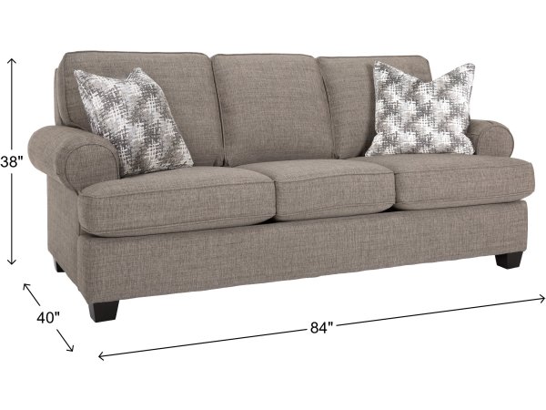Fraser Pewter Sofa with Pillows - Image 4