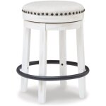 Valebeck Counter Height Upholstered Backless Swivel Stool