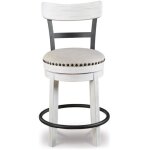 Valebeck Counter Height Upholstered Swivel Stool with Contoured Back