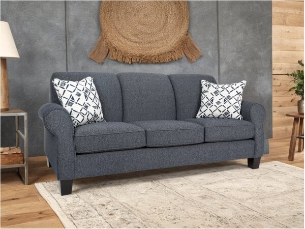 Crackle Navy Sofa with Pillows - Image 2