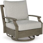 Outdoor Swivel Glider Brown Beige