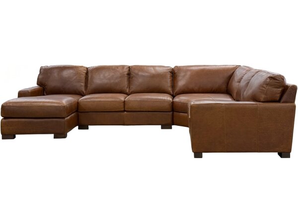 Maple All Top Grain Leather Sectional - Image 3