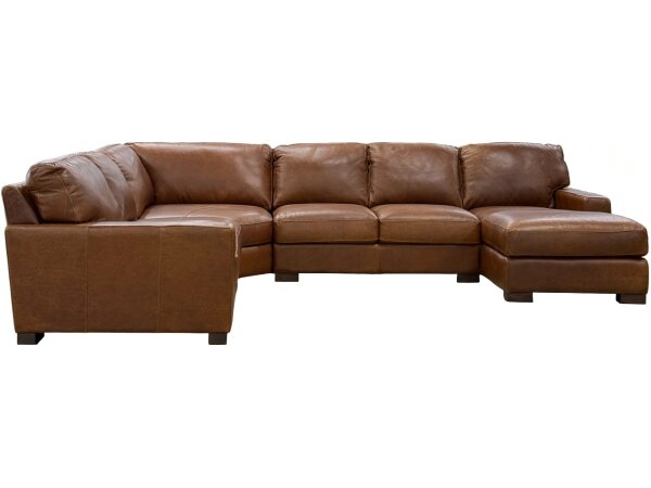Maple All Top Grain Leather Sectional - Image 3