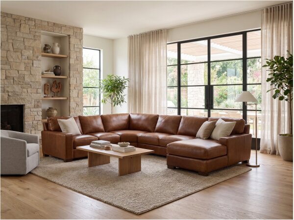 Maple All Top Grain Leather Sectional - Image 2