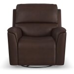 Hudson Power Leather Swivel Recliner Burnt Umber - Image 4