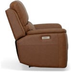 Hudson Power Leather Recliner Caramel - Image 4