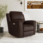 Hudson Power Leather Recliner Burnt Umber - Image 2