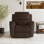 Hudson Power Leather Recliner Burnt Umber - Image 3