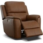Hudson Power Leather Recliner Caramel - Image 2