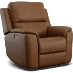 Hudson Power Leather Recliner Caramel