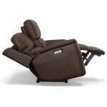 Hudson Leather Power Reclining Loveseat Burnt Umber - Image 3