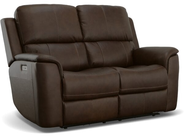 Hudson Leather Power Reclining Loveseat Burnt Umber Loveseats Customizable