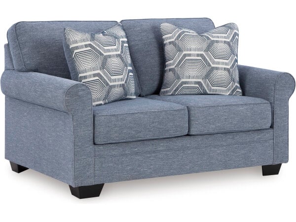 Denim Loveseat with Pillows Loveseats Ashley Furniture