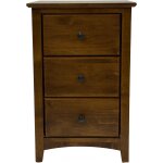 Tuscan Brown Shaker 3 Drawer Nightstand - Image 2