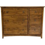 Tuscan Brown Shaker 6 Drawer Combo Dresser - Image 3