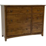 Tuscan Brown Shaker 6 Drawer Combo Dresser