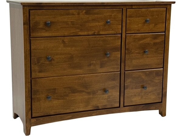 Tuscan Brown Shaker 6 Drawer Combo Dresser Dressers Boulder Creek