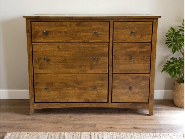 Tuscan Brown Shaker 6 Drawer Combo Dresser - Image 2