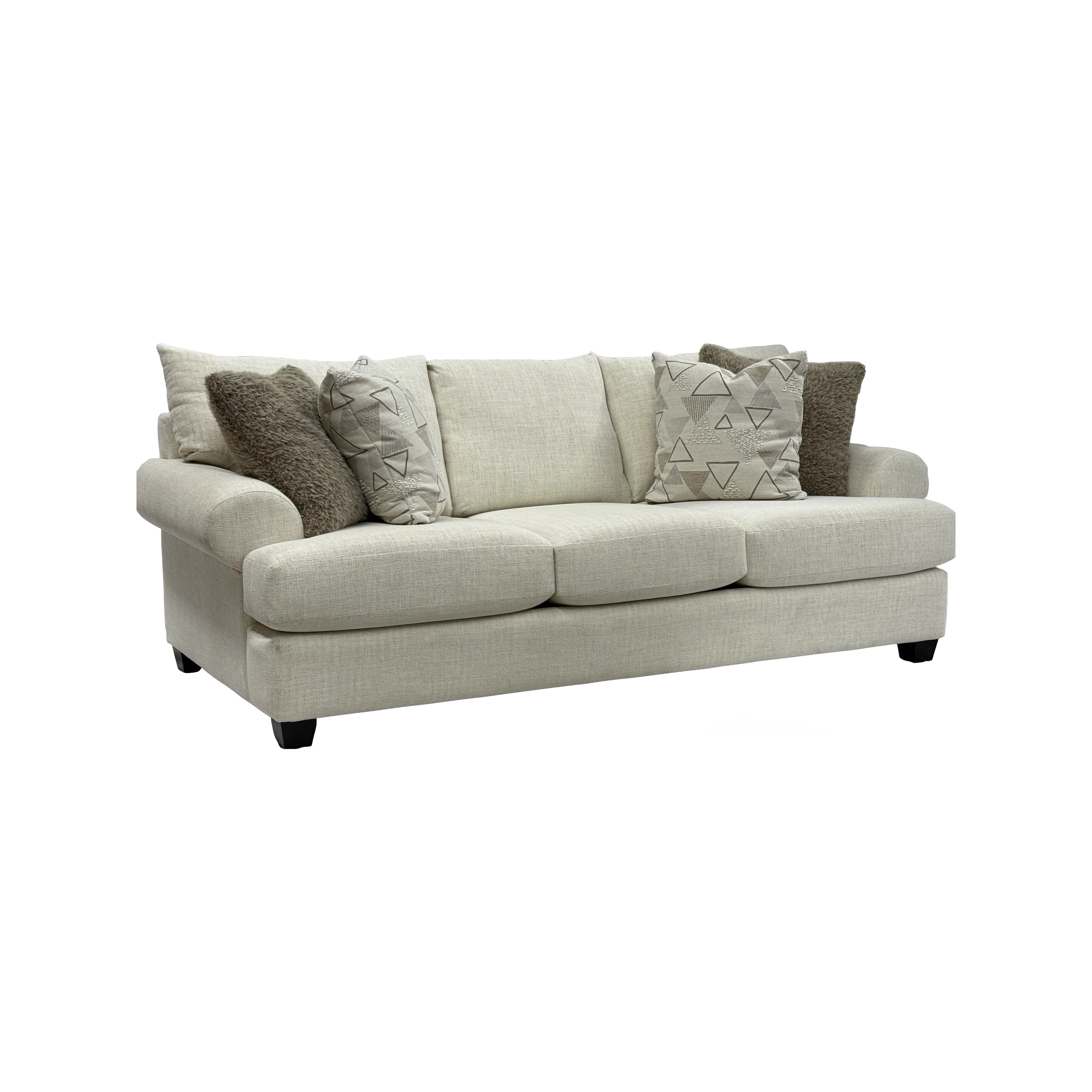 DECR 2360-01 NAPL IVO_TRIA IVO_-538027-SHAG WOO_ESPR SOFA W_4 PILLS (YY) angle Naples Ivory Sofa with Pillows - Image 1