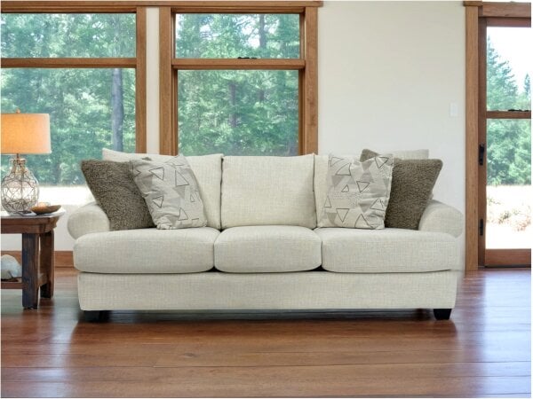 Naples Ivory Sofa with Pillows - Image 2
