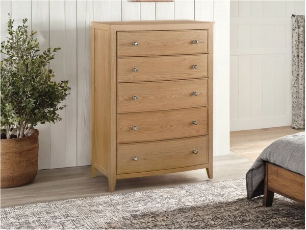 Newbury 5 Drawer Chest Natural - Image 2