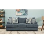 Delicate Blue Sofa with Pillows - Image 2