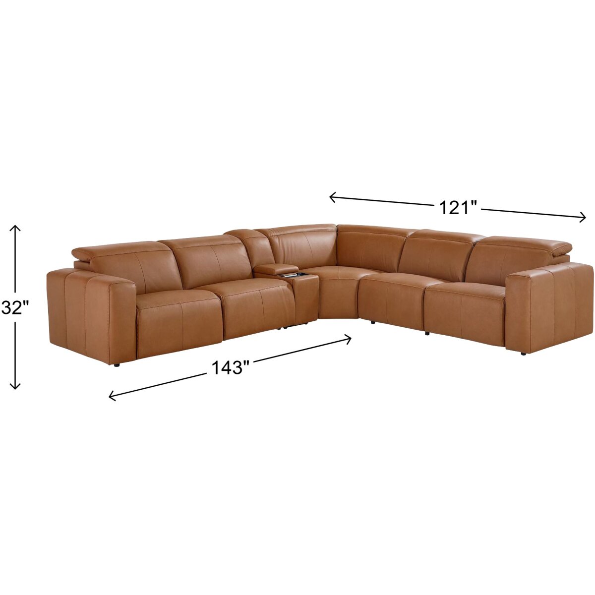 Airy Leather Power Reclining Sectional – Talsma Furniture - West