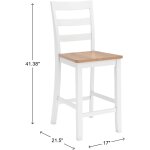 Two Toned Counter Height Stool White - Image 7