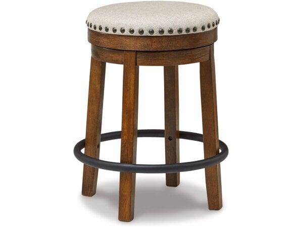Counter Height Backless Stool Upholstered Brown Black Barstools Ashley Furniture