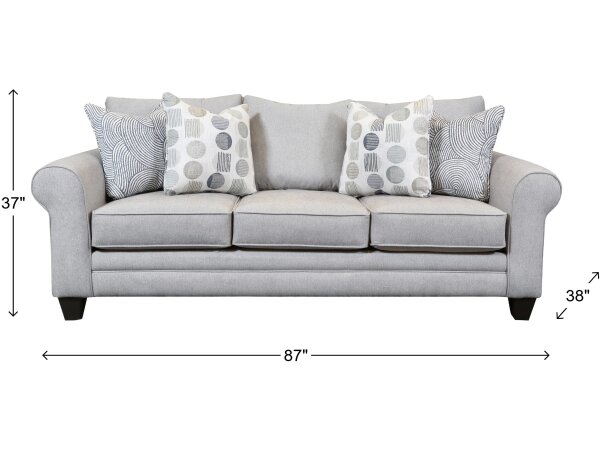 Amos Pebble Sofa with Pillows - Image 3