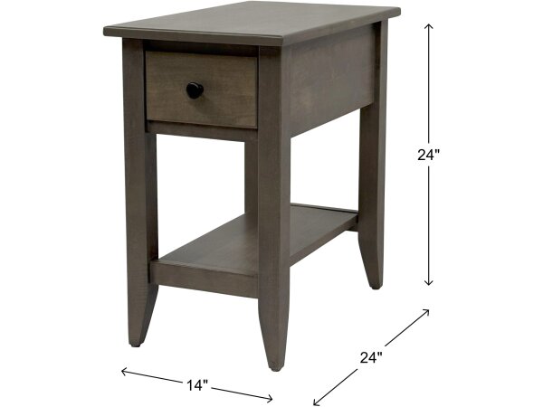 Driftwood Chairside Table One Drawer - Image 3
