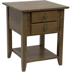 Shaker 2 Drawer End Table Flagstone