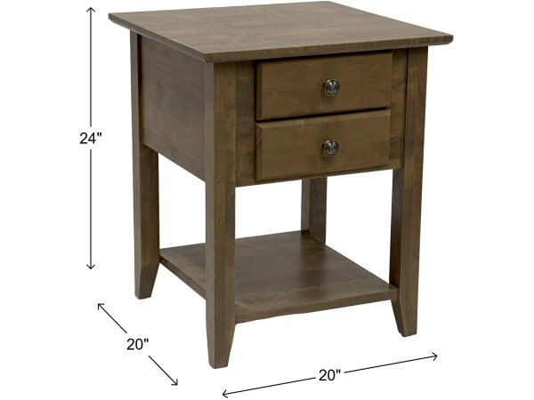 Shaker 2 Drawer End Table Flagstone - Image 3