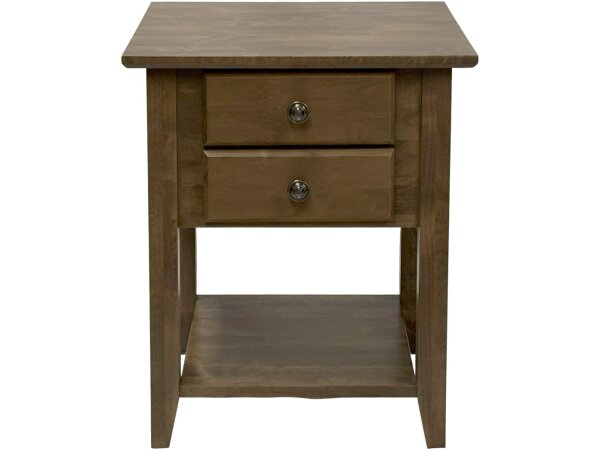 Shaker 2 Drawer End Table Flagstone - Image 4