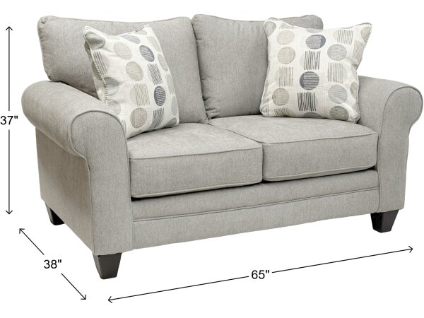 Amos Pebble Loveseat with Pillows - Image 3