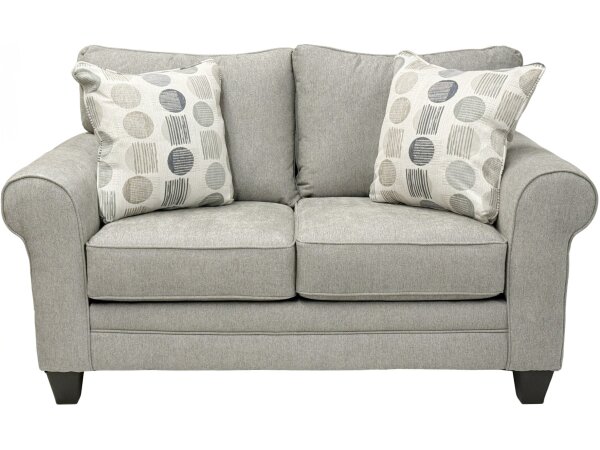 Amos Pebble Loveseat with Pillows - Image 2