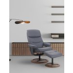 Avery Chair and Ottoman Steel Blue - Image 2