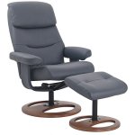 Avery Chair and Ottoman Steel Blue