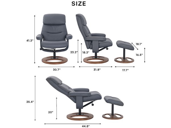 Avery Chair and Ottoman Steel Blue - Image 7