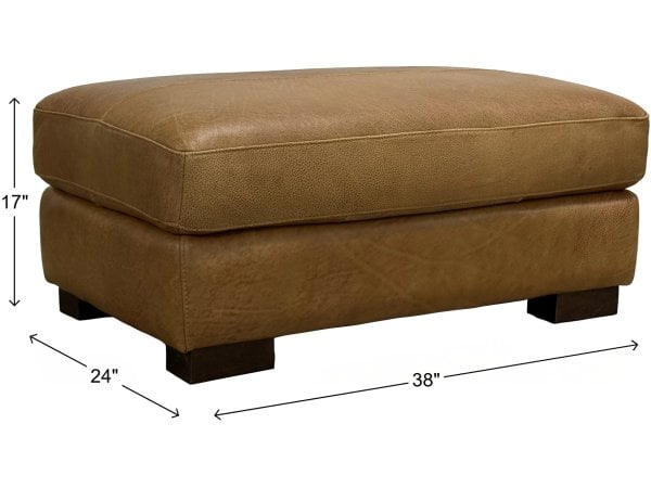 Madison Leather Ottoman - Image 3
