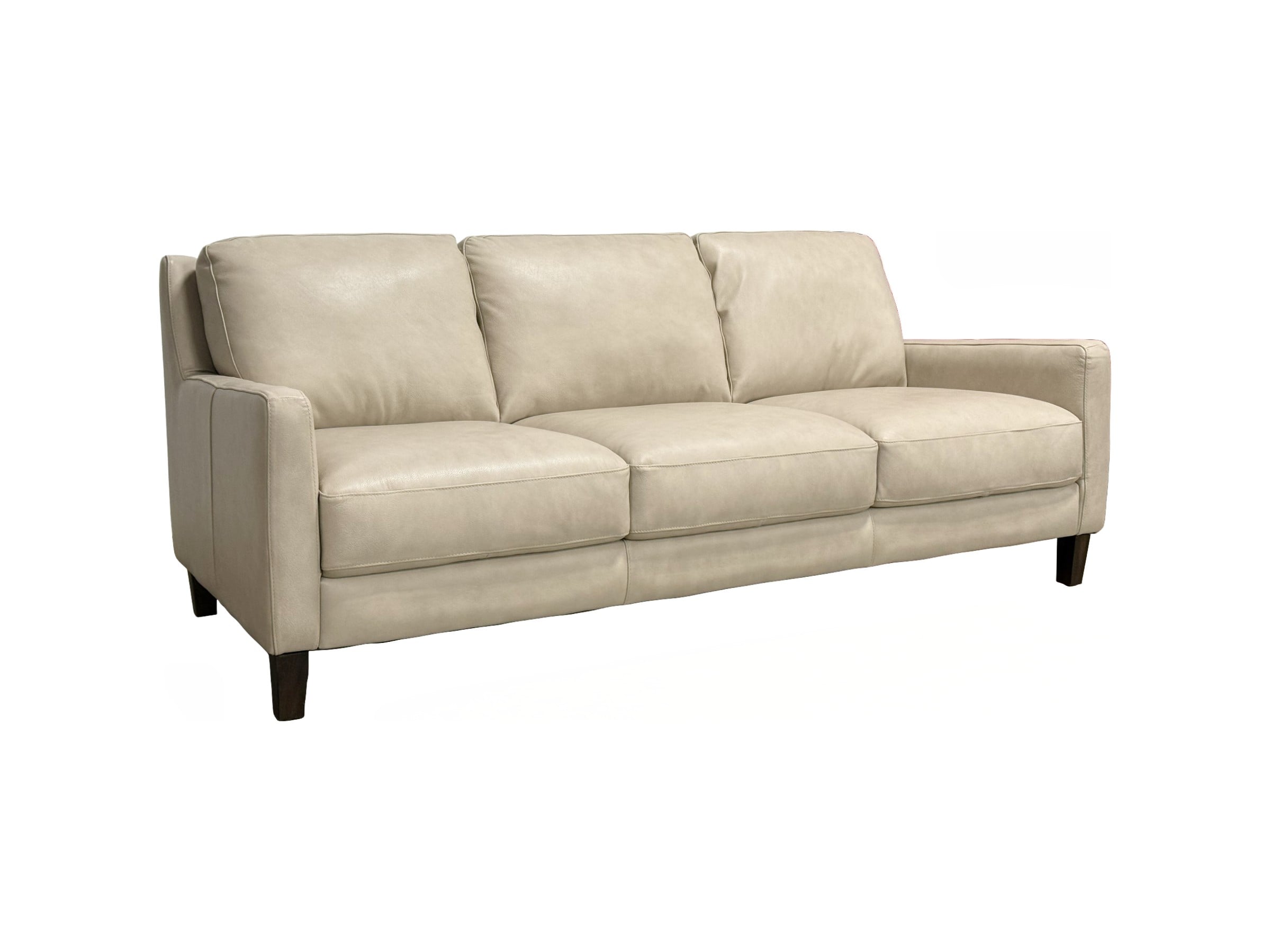 SOFT 7780-003 CARUSO BONE-539375-LEATHER SOFA Angle Caruso Bone Leather Sofa - Image 1