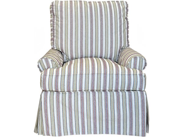 Slip Covered Swivel Glider Chair - Image 3