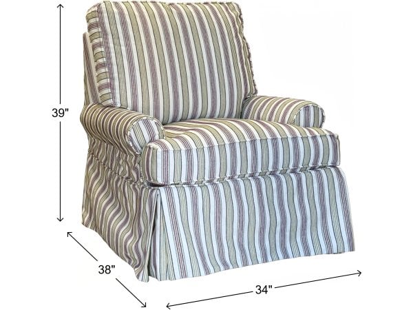 Slip Covered Swivel Glider Chair - Image 4