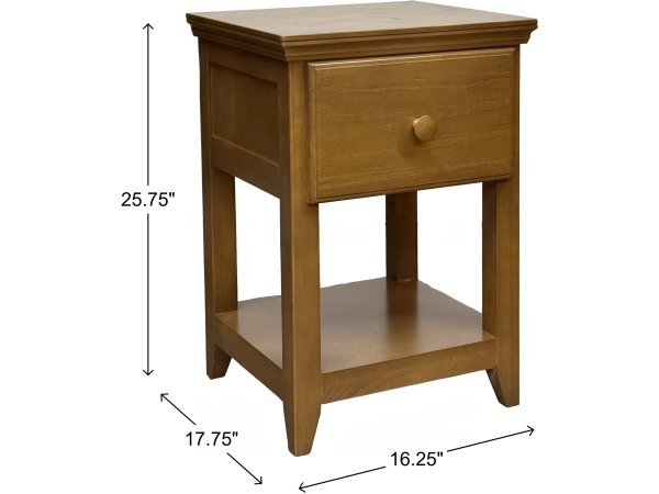 1 Drawer Night Stand Pecan - Image 5