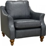 Adeline Inclining Leather Chair Indigo