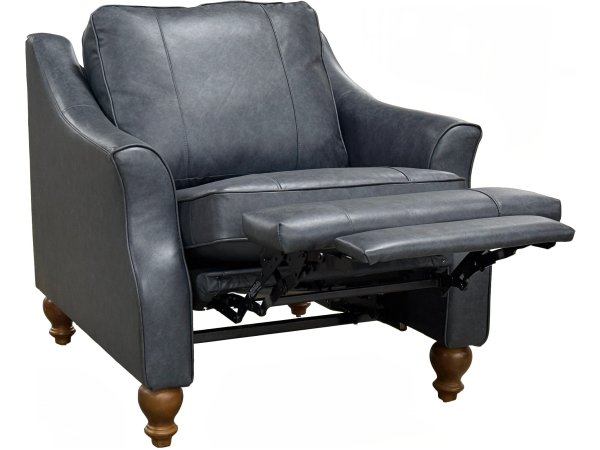 Adeline Inclining Leather Chair Indigo - Image 4